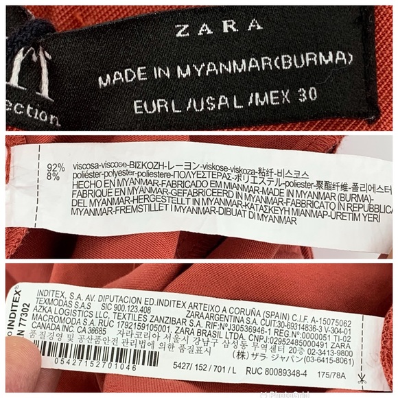 Zara trf Collection Tomato Red High Rise Paper Bag Waisted Ankle Pants, Large - Picture 15 of 15